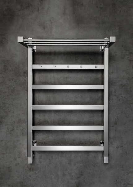 Полотенцесушитель водяной Chromix Granada 50x80 П5 Cr с крючками и верхней полкой Полотенцесушитель водяной Chromix Granada 50x80 П5 Cr с крючками и верхней полкой