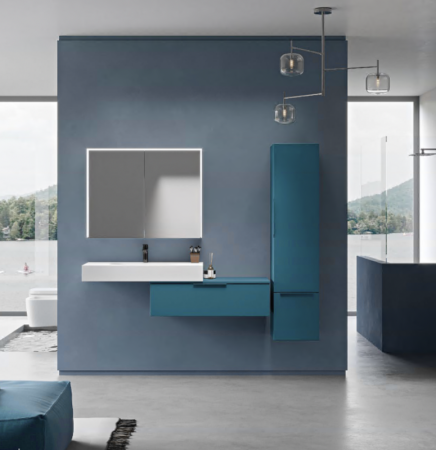 Колонна подвесная с распашной дверью, с зеркалом внутри, одним выдвижным ящиком реверсивная Cezares 