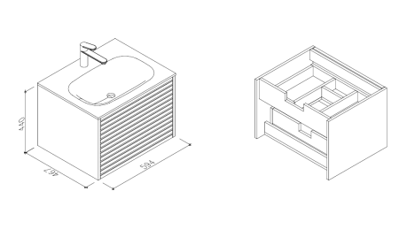 Тумба с раковиной AltroBagno Trento 600 Black