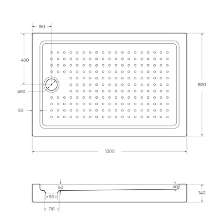АКРИЛОВЫЙ ПОДДОН CEZARES TRAY-A-AH-15-W TRAY-A-AH-110/100-15-W