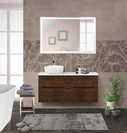 Столешница из МДФ с двумя отверстиями под раковину и с двумя отверстиями под смеситель, 1204x462x19 