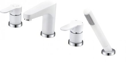 Смеситель на борт ванны с ручным выдвижным душем Cezares LACONICO-C-BVDM-BLC