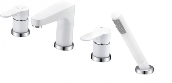 Смеситель на борт ванны с ручным выдвижным душем Cezares LACONICO-C-BVDM-BLC