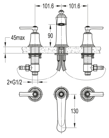Смеситель на раковину CEZARES LIBERTY-F-BLS-01-W0