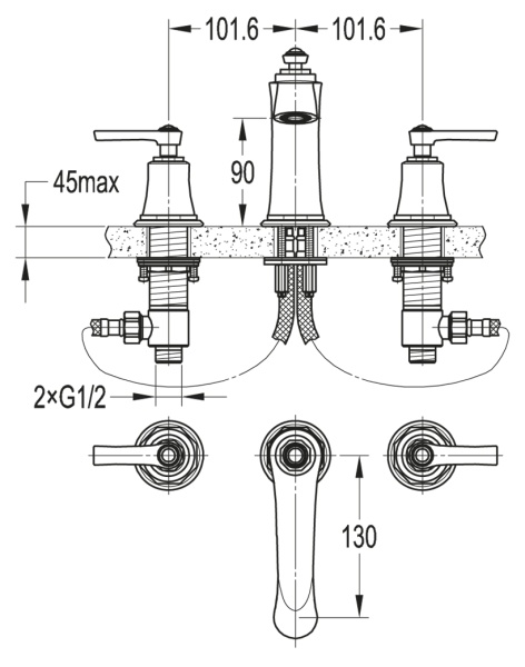 Смеситель на раковину CEZARES LIBERTY-F-BLS-01-W0