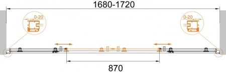 Душевая дверь в нишу CEZARES ANIMA BF-2 ANIMA-W-BF-2-160-C-Cr Душевая дверь в нишу CEZARES ANIMA BF-2 ANIMA-W-BF-2-160-C-Cr