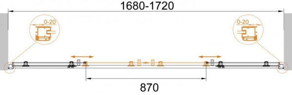 Душевая дверь CEZARES ANIMA-W-BF-2-170-P-Cr Душевая дверь CEZARES ANIMA-W-BF-2-170-P-Cr