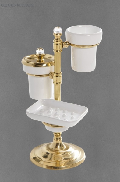 Настольный гарнитур, 2 стакана и мыльница, 14x35 см ART&MAX AM-1916-Do-Ant