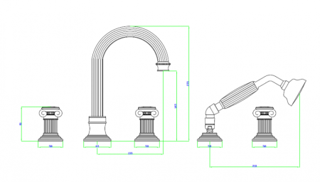 Смеситель на борт ванны с выдвижным душем и переключателем CEZARES OLIMP-BVD OLIMP-BVD-02-O Смеситель на борт ванны с выдвижным душем и переключателем CEZARES OLIMP-BVD OLIMP-BVD-02-O