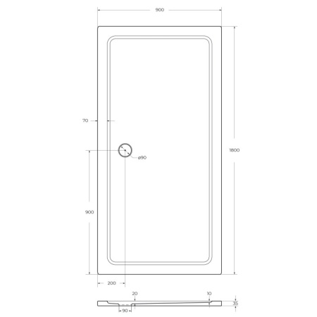 Передняя панель SMC поддона CEZARES TRAY-M-AH-120/90-SCR