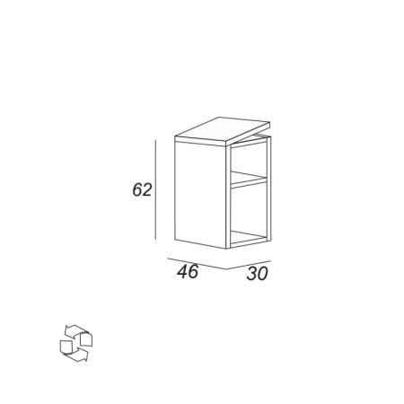Колонна подвесная с одной распашной дверцей и выдвижным ящиком, 35x32x150 Cezares 55183