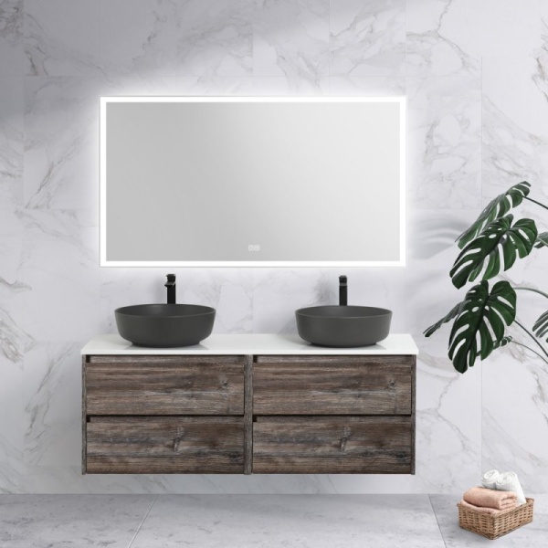 База под раковину подвесная с двумя выкатными ящиками, 700x460x500 BelBagno KRAFT-700-2C-SO-BL
