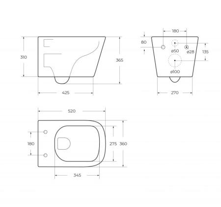 Чаша подвесного унитаза BelBagno ARDENTE-C BB3202CHR-MB Чаша подвесного унитаза BelBagno ARDENTE-C BB3202CHR-MB