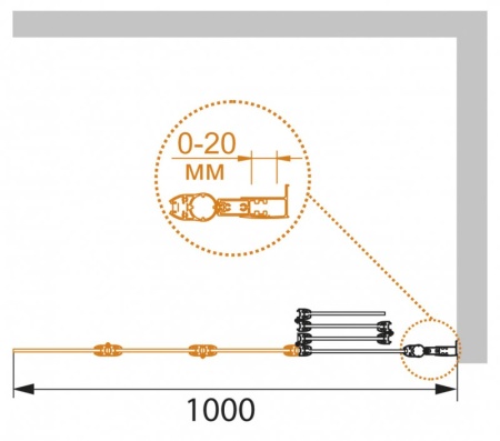 Шторка на ванну CEZARES PRATICO-V-4-100/140-C-Cr