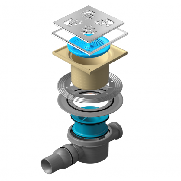 Точечный трап 150х150 мм Confluo Standard Vertical Square Mask ,металл с перфорацией Square, с рамко