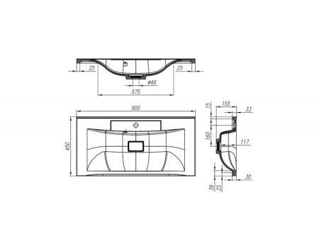 База под раковину подвесная BelBagno MARINO-H60-900-2C-SO-RW-P