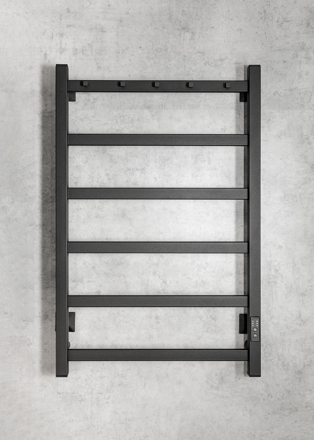 Полотенцесушитель электрический Chromix Porto 50x80 П6 MB с сухим теном с крючками универсальное под Полотенцесушитель электрический Chromix Porto 50x80 П6 MB с сухим теном с крючками универсальное под