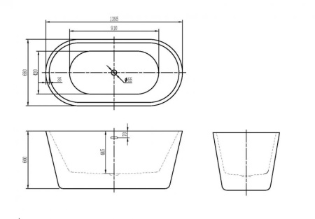 Слив-перелив для акриловых ванн BelBagno BB39-OVF-CRM
