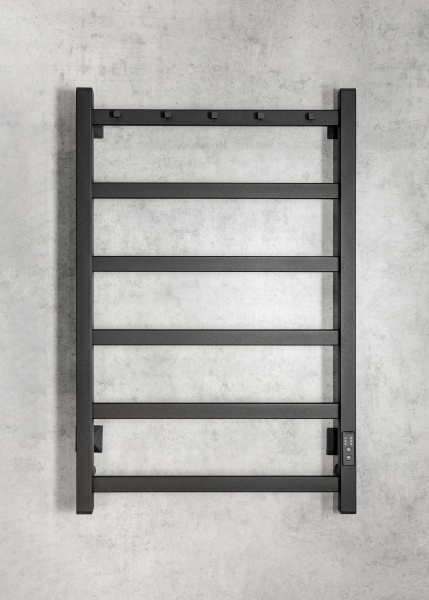 Полотенцесушитель электрический Chromix Porto 50x80 П6 MB с сухим теном с крючками универсальное под Полотенцесушитель электрический Chromix Porto 50x80 П6 MB с сухим теном с крючками универсальное под