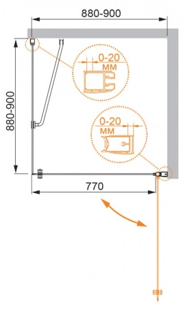 Душевой уголок CEZARES ELENA-W-A-1-90-P-Cr-R Душевой уголок CEZARES ELENA-W-A-1-90-P-Cr-R