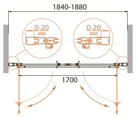 Душевая дверь Cezares RELAX-B-2-180-C-Bi