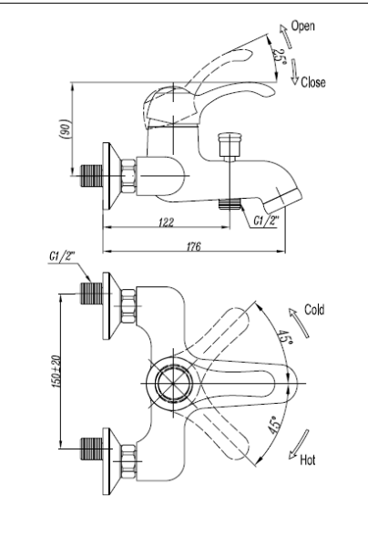 Смеситель для ванны и душа CEZARES LIRA-M-VDM1-02 Смеситель для ванны и душа CEZARES LIRA-M-VDM1-02