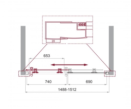 Душевая дверь BelBagno UNO-195-BF-1-140-CH-CR Душевая дверь BelBagno UNO-195-BF-1-140-CH-CR