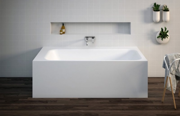 Ванна из литьевого мрамора, пристенная Cezares TITAN-VARIO-190-90-WL