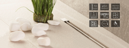 Линейный трап Confluo Slim Line 300,ультратонкая модель с дизайн-вставкой Slim Cezares 13100030