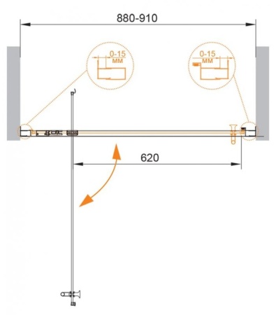 Душевая дверь CEZARES ECO-O-BA-1-80-C-Cr Душевая дверь CEZARES ECO-O-BA-1-80-C-Cr