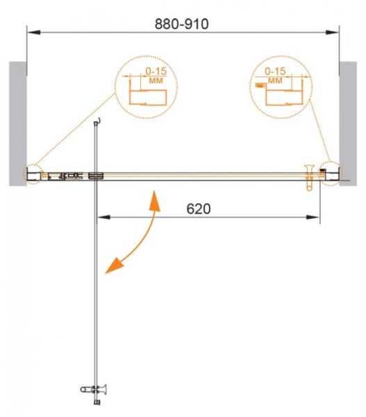 Душевая дверь в нишу CEZARES ECO-O-BA-1 ECO-O-BA-1-90-C-Cr