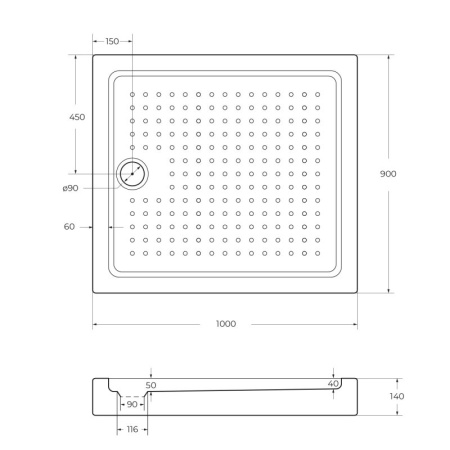 АКРИЛОВЫЙ ПОДДОН CEZARES TRAY-A-AH-15-W TRAY-A-AH-110/100-15-W