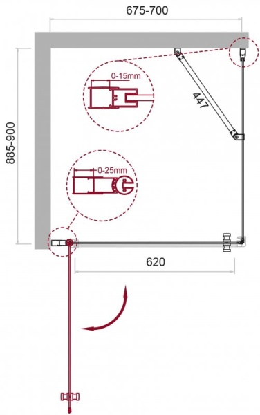Душевой уголок BELBAGNO ETNA-AH-1 ETNA-AH-1-100/90-C-Cr