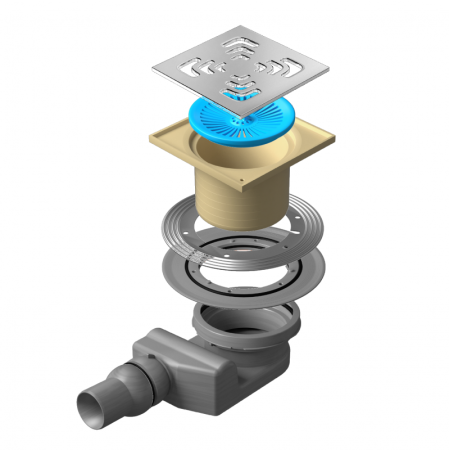 Точечный трап 150х150 мм Confluo Standard Vertical Square, металл с перфорацией Square, без рамки Ce