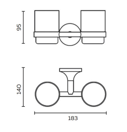 Стакан двойной подвесной AltroBagno Corposo 081702 Or