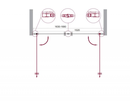 Душевая дверь в нишу BELBAGNO ETNA-B-2 ETNA-B-2-200-C-Cr