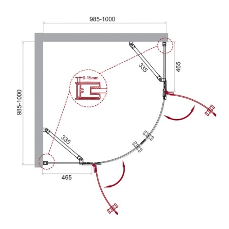 Душевой уголок BELBAGNO KRAFT-R-2 KRAFT-R-2-100-C-Cr
