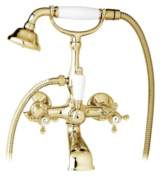 Смеситель для ванны с ручным душем Cezares GOLF-VD-03/24-M