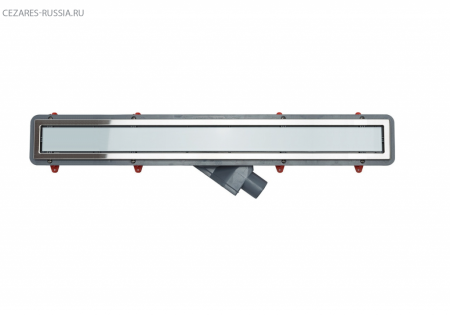 Линейный трап 450 мм CONFLUO PREMIUM LINE WITH WHITE GLASS, двухсторонняя модель PESTAN 13000281