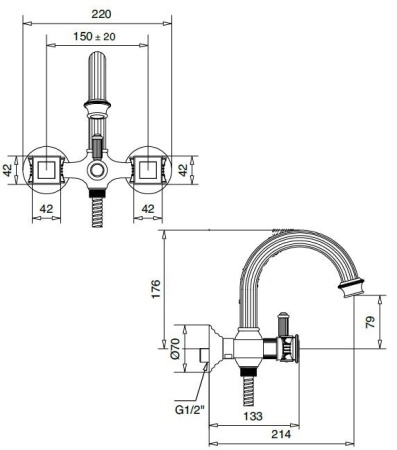 Смеситель для ванны и душа CEZARES OLIMP-VD OLIMP-VD-01-Sw Смеситель для ванны и душа CEZARES OLIMP-VD OLIMP-VD-01-Sw