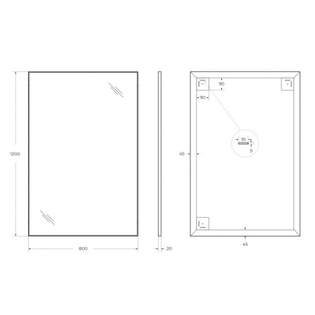 Зеркало BelBagno SPC-AL-1000-800 Nero