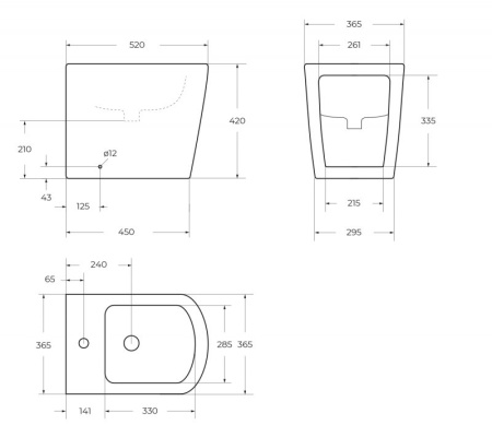 Биде напольное BelBagno ALBANO BB120B
