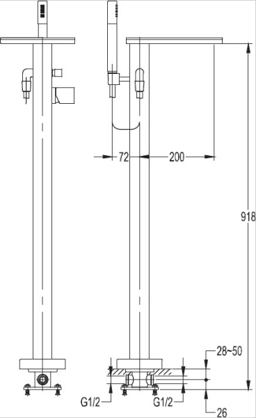 Напольный смеситель для ванны CEZARES CASCADO CASCADO-F-VDP-01 Напольный смеситель для ванны CEZARES CASCADO CASCADO-F-VDP-01