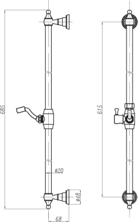 Душевая штанга Cezares CZR-C-SDC1-02