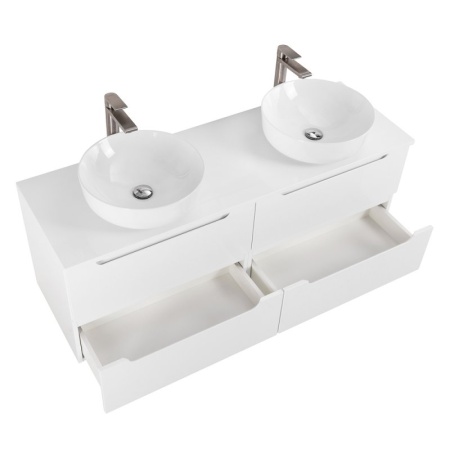 Столешница из МДФ с двумя отверстиями под раковину и с двумя отверстиями под смеситель, 1404x462x19 