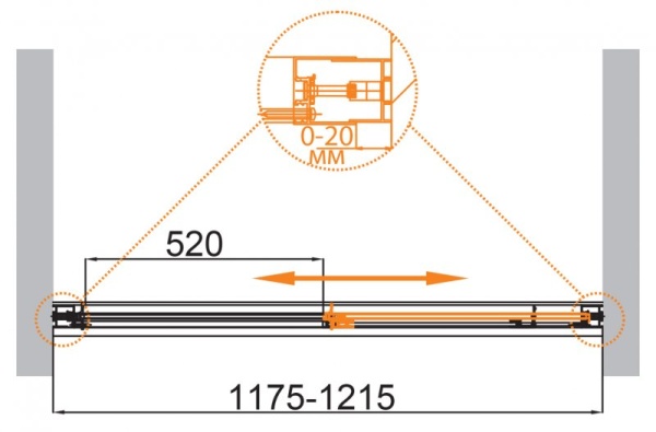 Душевая дверь в нишу COMFORT-BF-1 COMFORT-BF-1-120-C-Cr