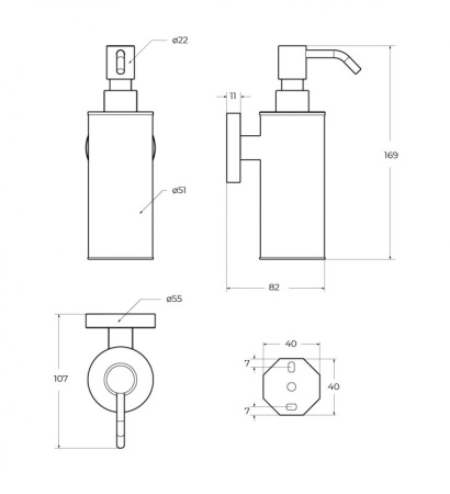 Диспенсер для мыла подвесной, металл Cezares RELAX-SOIS-M-IN