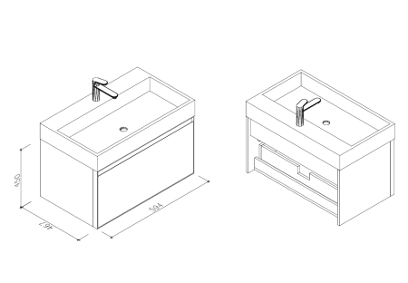 Тумба с раковиной AltroBagno Abruzzi 600