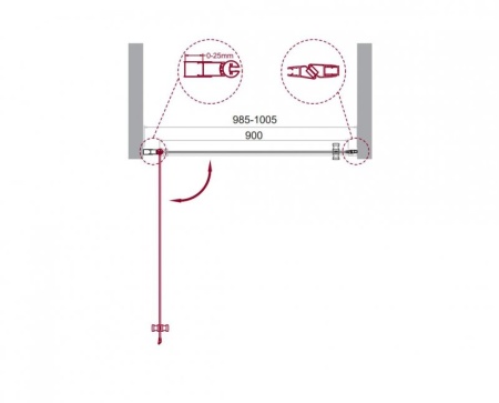 Душевая дверь в нишу BELBAGNO ETNA-B-1 ETNA-B-1-90-C-Cr Душевая дверь в нишу BELBAGNO ETNA-B-1 ETNA-B-1-90-C-Cr