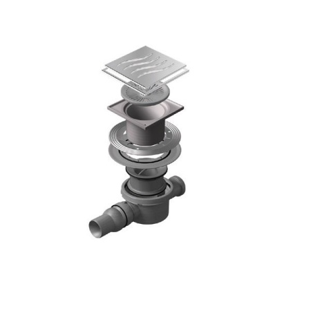 Точечный трап 150х150 мм Confluo Standard Tide 4 Mask, металл с перфорацией Tide (Волна), с рамкой C